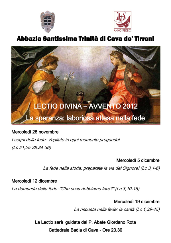 Manifesto Lectio Avvento 2012