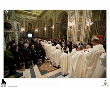 Gianni Letta in visita alla Badia12 aprile: solennità di Sant'Alferio con Mons. Moretti e visita del dott. Gianni Letta